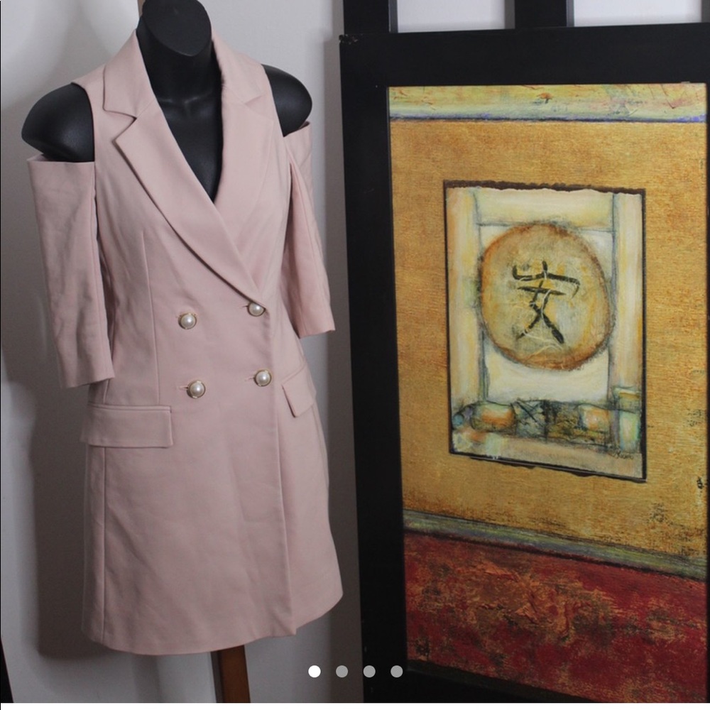ZARA Pink tuxedo blazer dress ; Size XS